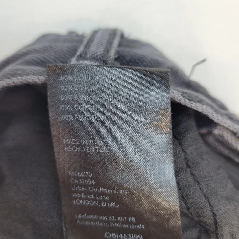 Free People Jeans Women 31 Black Straight Ankle Fray Button Fly Distressed Denim